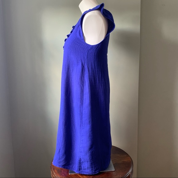 Girl's Du Pareil au même Blue "Mintrobe" Cap Sleeve Shift Dress - Picture 3 of 10